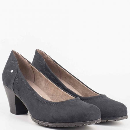 Стилни черни дамски обувки Jana от еко велур 8822465vch