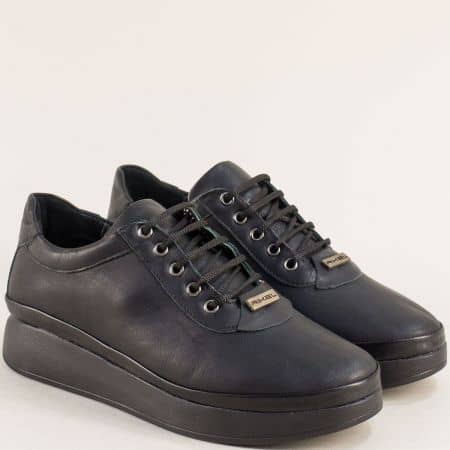 Дамски обувки естествена кожа в черен цвят 890ch