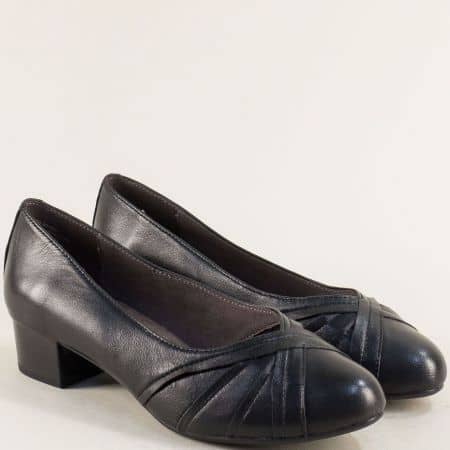 Дамска черна обувка на нисък ток 922303ch