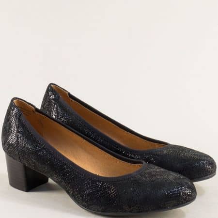 Елегантни дамски обувки от естествена кожа в черен цвят 922307ch