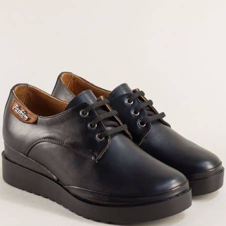 Дамски черни обувки естествена кожа 9265ch