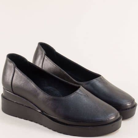 Черни дамски обувки естествена кожа 9284ch