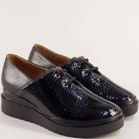 Черен лак дамска обувка ZEBRA 9285krlch1