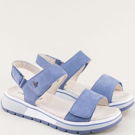 Ежедневни дамски сандали на CAPRICE естествен набук в син цвят 928705ns