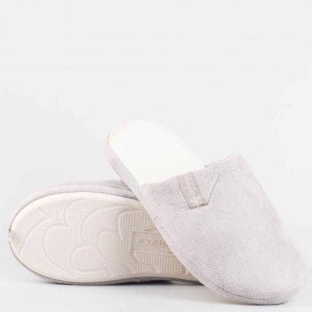 Дамски домашни чехли с меко и удобно ходило от висококачествен текстил в сив цвят  violedi65sv