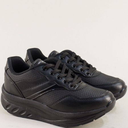 Дамски спортни обувки на платформа в черен цвят a373ch