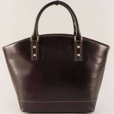 Атрактивна кожена дамска чанта в кафяво a82kk