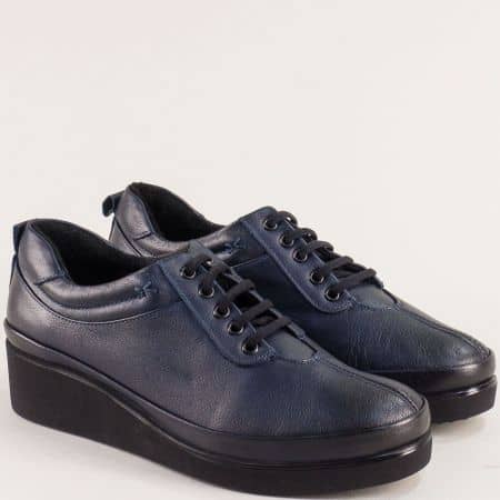 Сини дамски обувки естествена кожа b019s