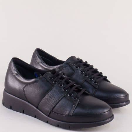 Равни дамски обувки в черен цвят от естествена кожа b1001ch