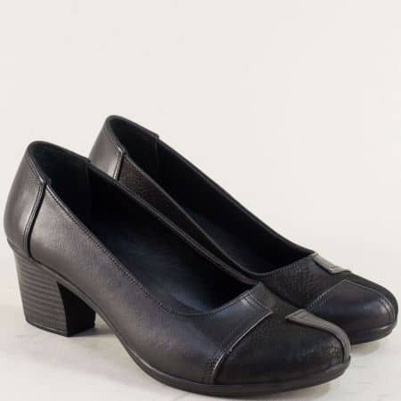 Дамски обувки в черен цвят със стелка от естествена кожа b200ch