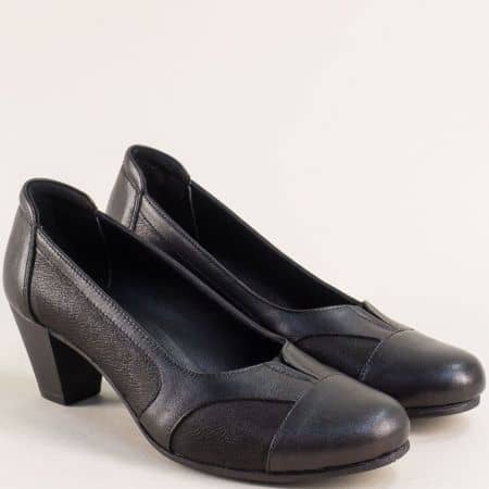  Черни елегантни дамски обувки от естествена кожа b20ch