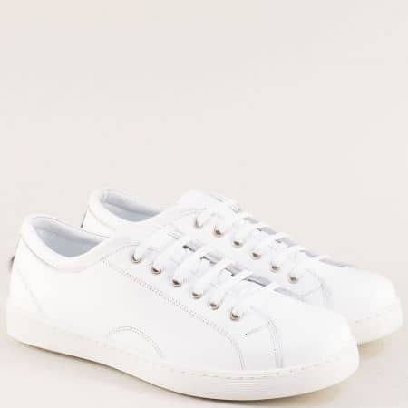 Дамски обувки в бяло от естествена кожа отвън и отвътре b326b