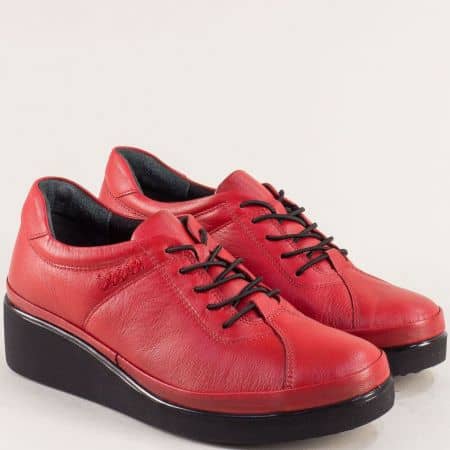 Червени дамски обувки естествена кожа b3500chv