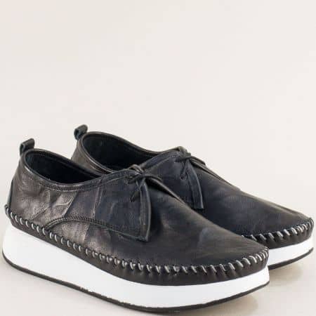 Дамски черни обувки от естествена кожа b604ch