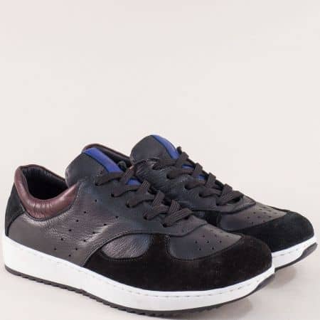 Дамски спортни обувки в черен цвят от естествена кожа ceo01ch