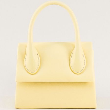 Изчистена дамска чанта в жълто ch0165j