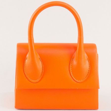 Компактна малка дамска чанта в оранжево ch0165o