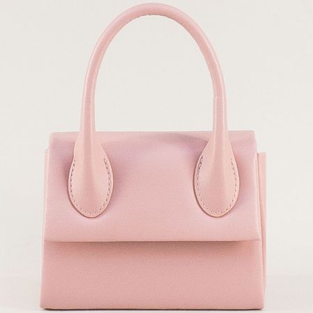 Розова дамска чанта с една преграда ch0165trz