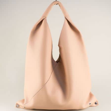 Дамска чанта, тип торба в розов цвят с една дръжка ch036rz