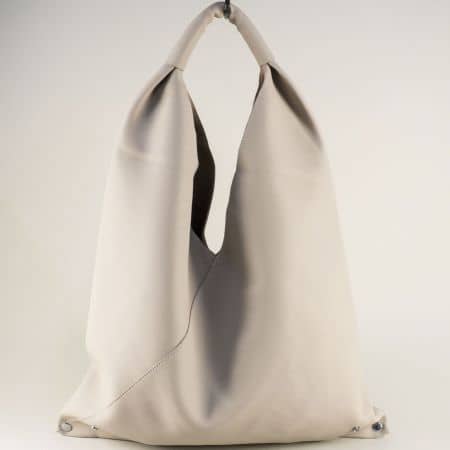 Дамска чанта, тип торба в сив цвят с една дръжка ch036sv