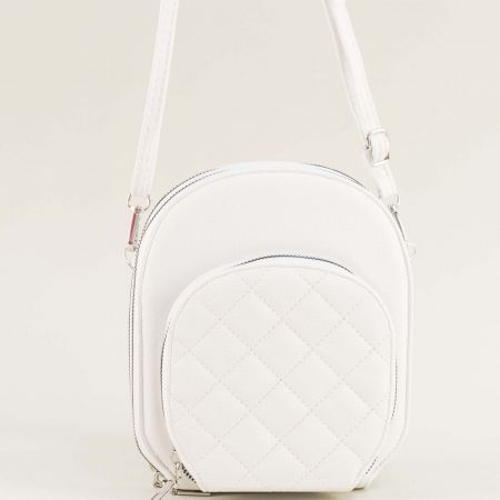 Бяла дамска малка чанта от еко кожа ch043b