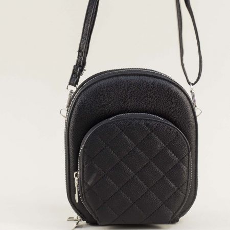 Малка дамска чанта от черна еко кожа ch043ch