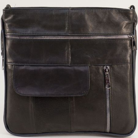 Черна дамска чанта естествена кожа ch0506ch