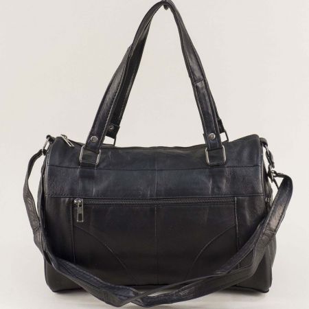 Атрактивна дамска чанта тип куфарче в черна кожа ch0510ch