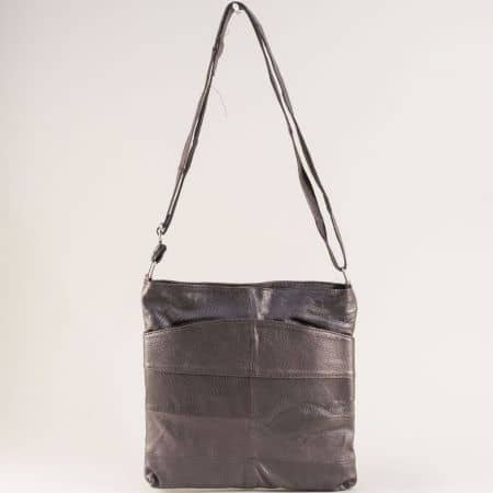Дамска чанта от естествена кожа в цвят бронз ch081118brz