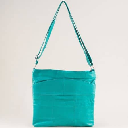 Зелена дамска чанта от естествена кожа  ch081118sz