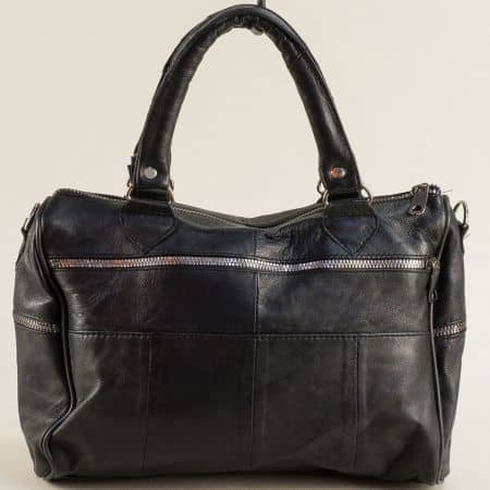 Черна дамска чанта на пърчета с преден цип  ch0906ch