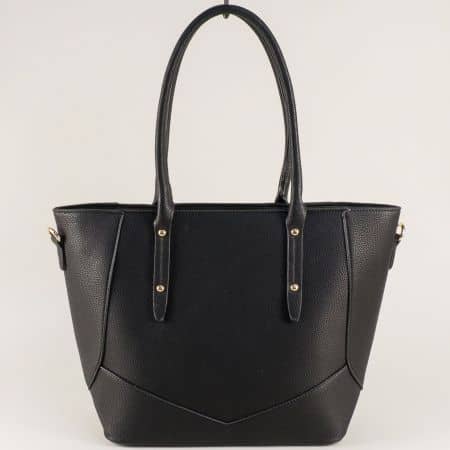 Дамска чанта в черен цвят с твърда структура ch1013ch