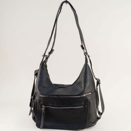 Дамска чанта в черно с регулираща се дръжка  ch1129ch