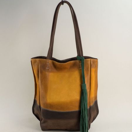 Дамска чанта естествен набук две дръжки ch121021jk