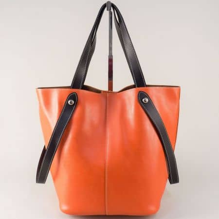 Оранжева дамска чанта с две прегради ch1215o