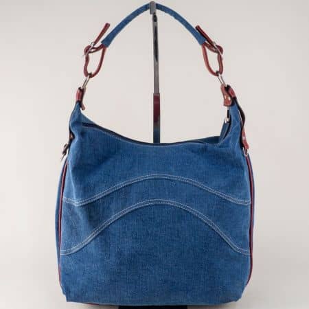 Дамска чанта, тип торба в червено и синьо- БЪЛГАРИЯ ch1234dschv
