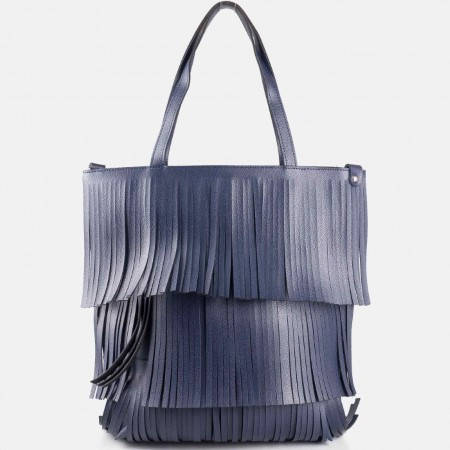 Дамска стилна чанта с ефектна визия на български производител в син цвят ch1238s