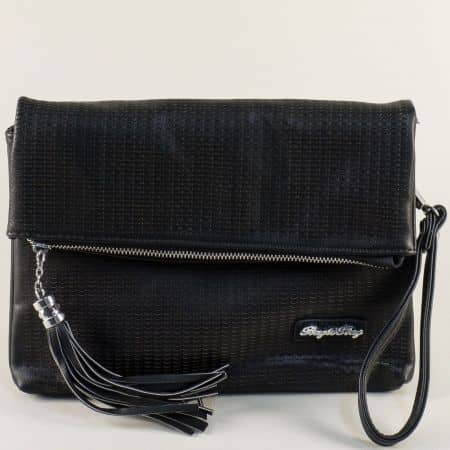 Черна дамска чанта с дръжка за китката и дълга дръжка ch1317ch