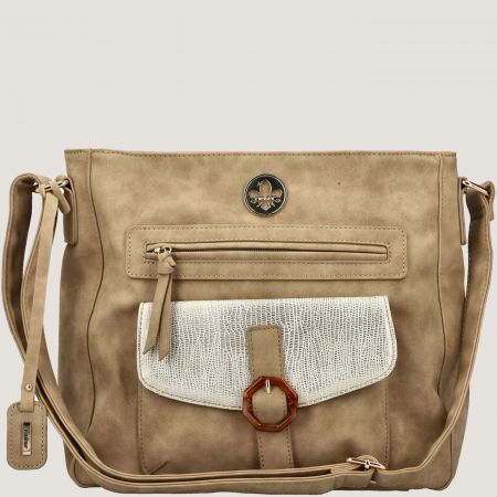 Ежедневна дамска чанта на RIEKER в кафяв цвят с светло предно джобче ch1362-62k