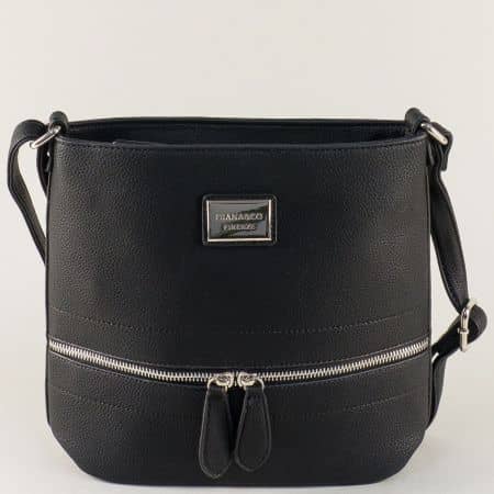 Дамска чанта с дълга регулируема дръжка в черен цвят ch149-1ch