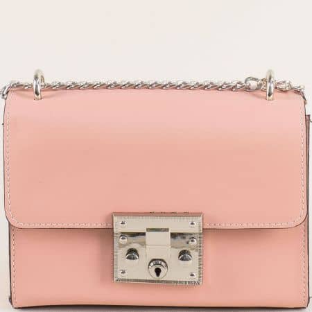 Малка дамска чанта в розов цвят с метална закопчалка ch1501rz