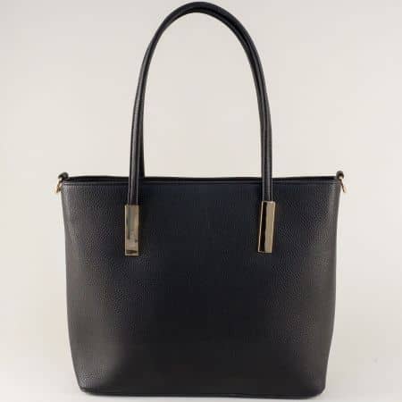 Малка дамска чанта с твърда структура в черен цвят  ch1520ch