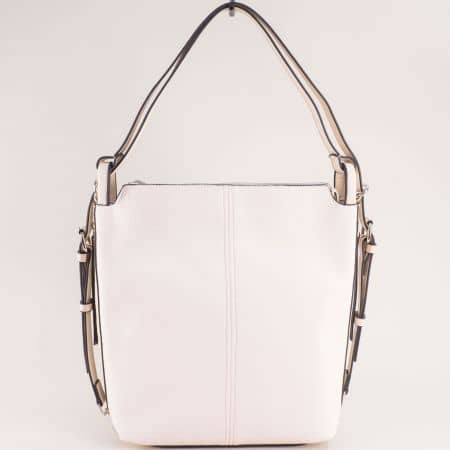Стилна дамска чанта в бежов цвят с две дръжки ch15402bj