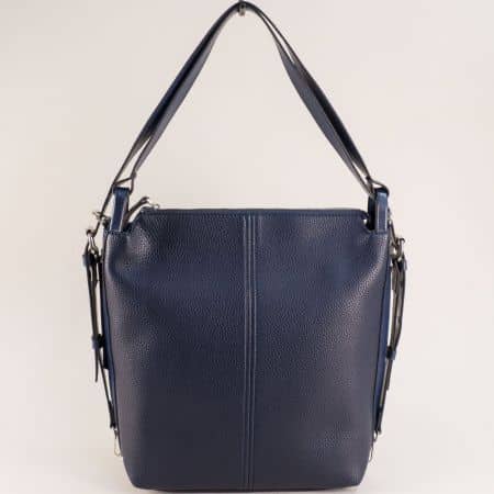 Синя дамска чанта със заден практичен джоб ch15402s