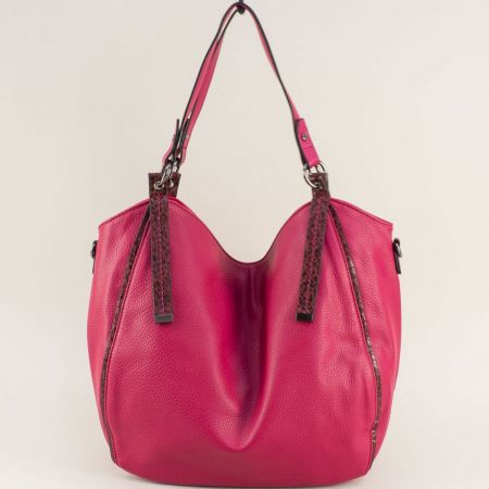 Атрактивна дамска чанта в цикламен цвят с две дръжки ch1599ck