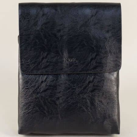 Черна мъжка чанта с дълга дръжка и заден джоб ch166ch
