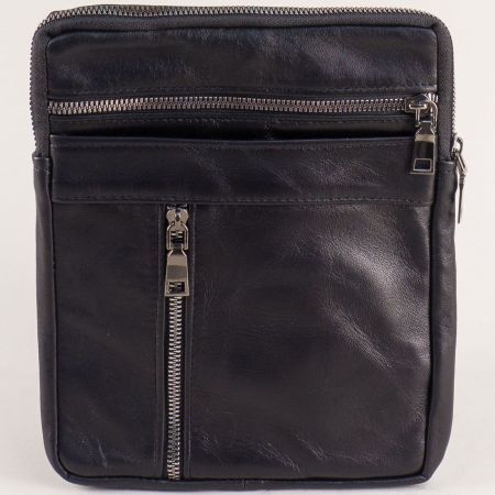 Мъжка кожена чанта в черен цвят с дълга дръжка ch1910ch