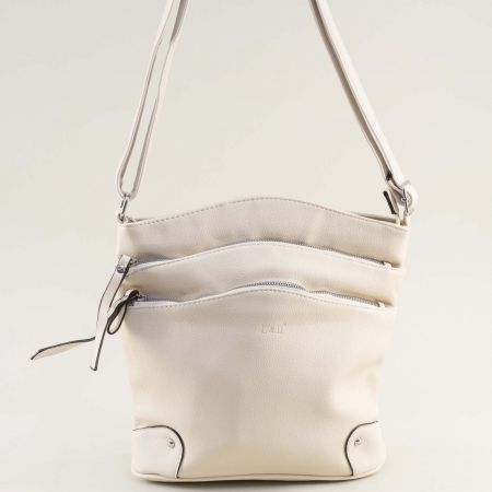 Ежедневна дамска чанта през рамо от еко кожа в бежов цвят  ch20102bj