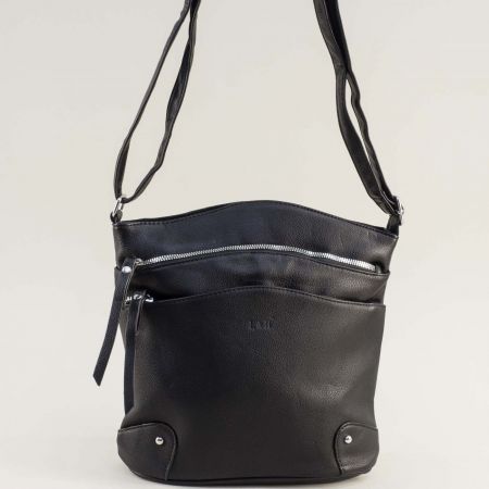 Черна дамска чанта през рамо от еко кожа ch20102ch