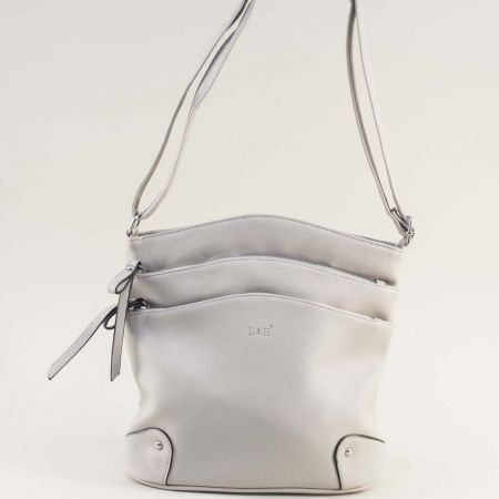 Сива дамска чанта през рамо от еко кожа ch20102sv